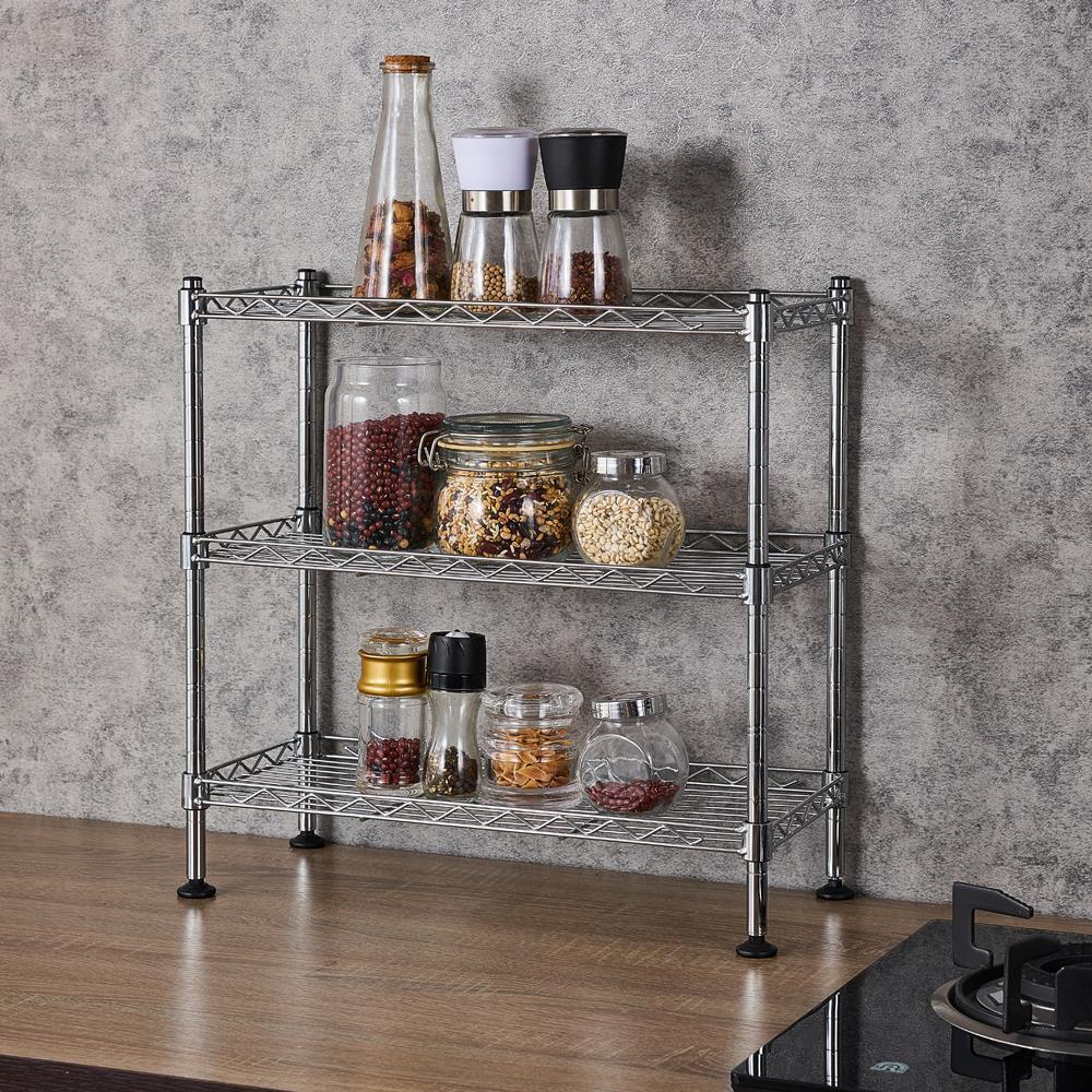 18"x8"x18" 3 Shelf Adjustable Storage Unit Wire Shelving Organizer Wire Rack