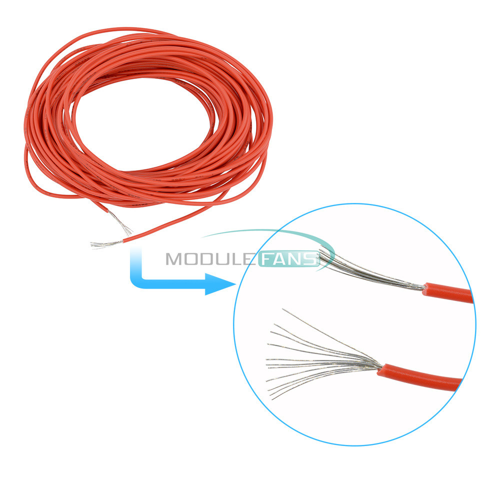 Red UL-1007 24AWG Hook-up Wire 80°C / 300V 10M Cord Hook-up DIY Electrical M