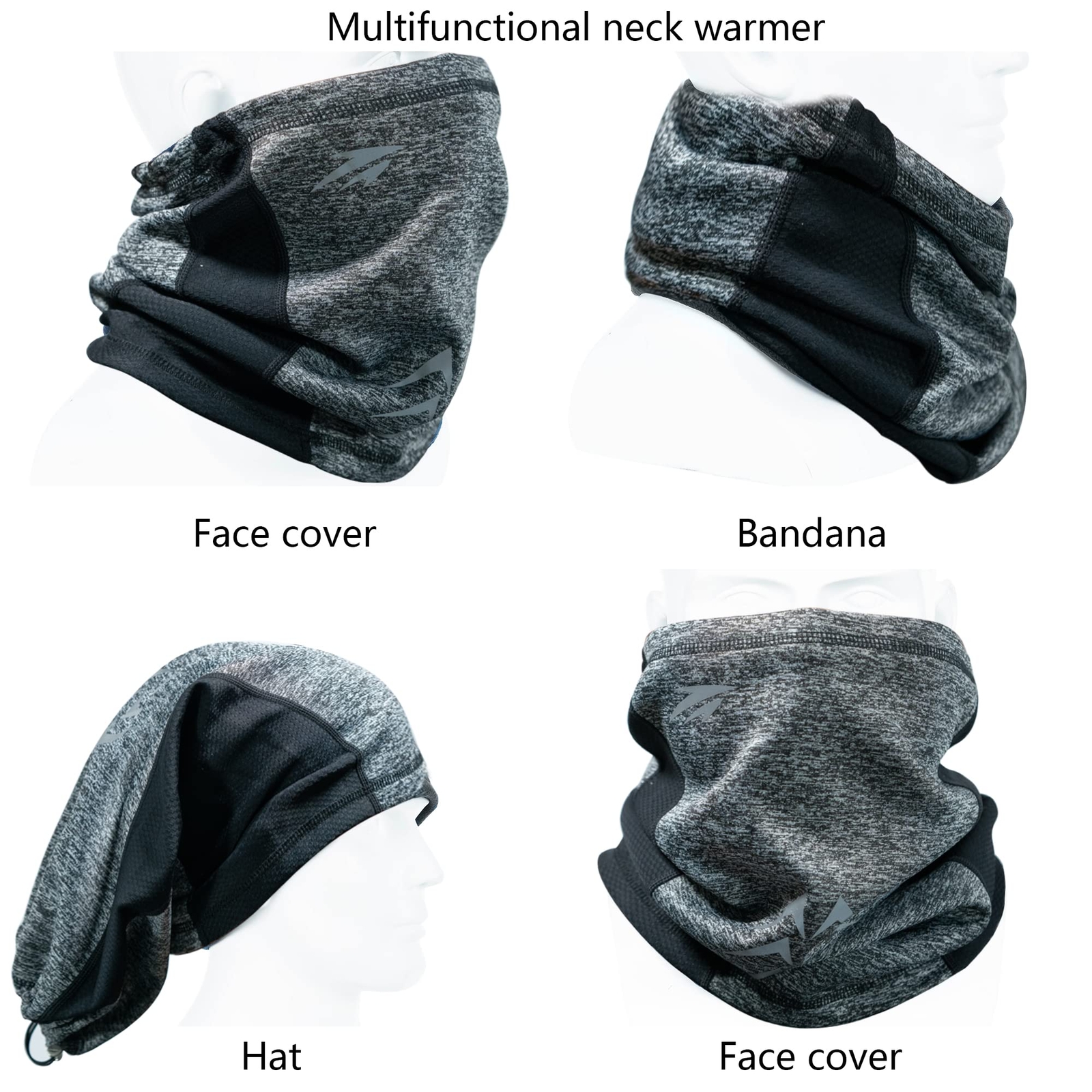 4/3/1 Pack Neck Warmer Multi-Functional Windproof Neck Gaiter Snood for Men W...