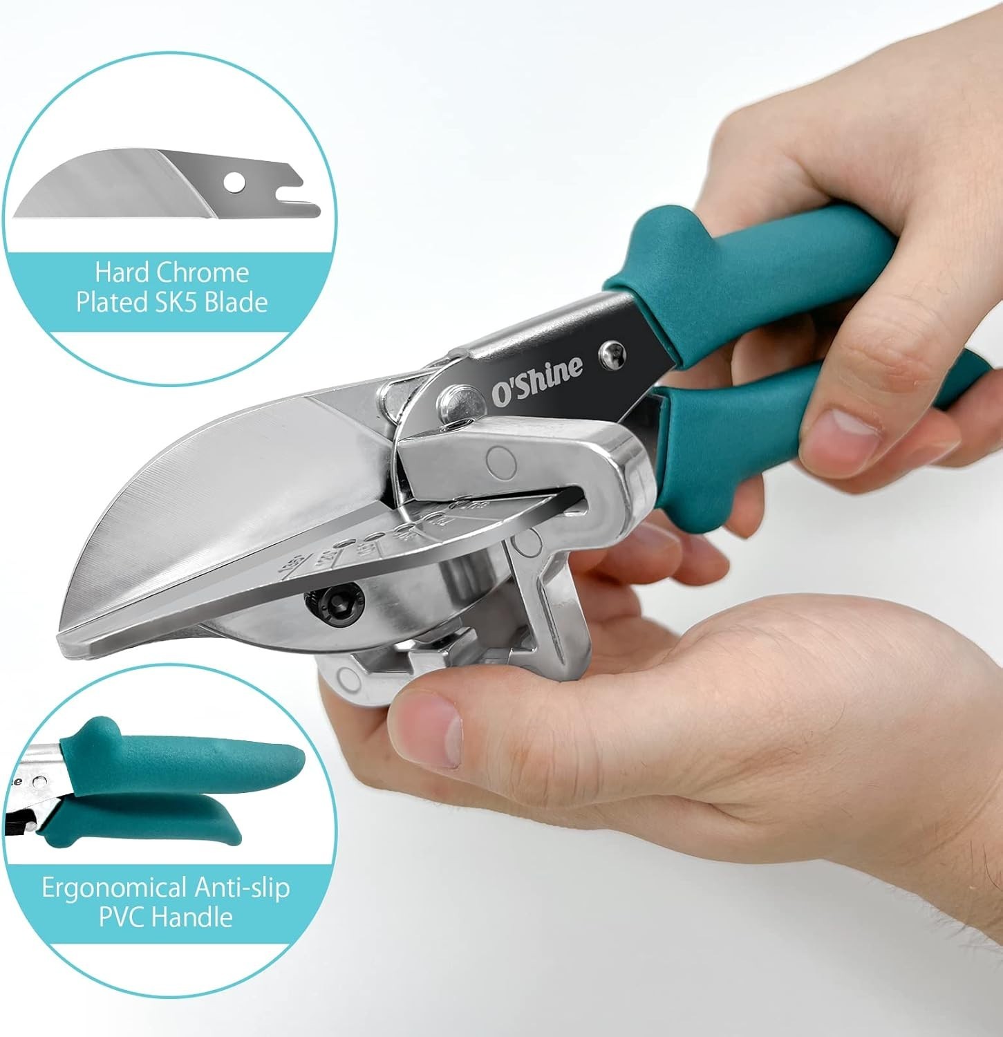 O’Shine Miter Shears Explorer for Angular Cutting Molding Crafting Wood, Quar...