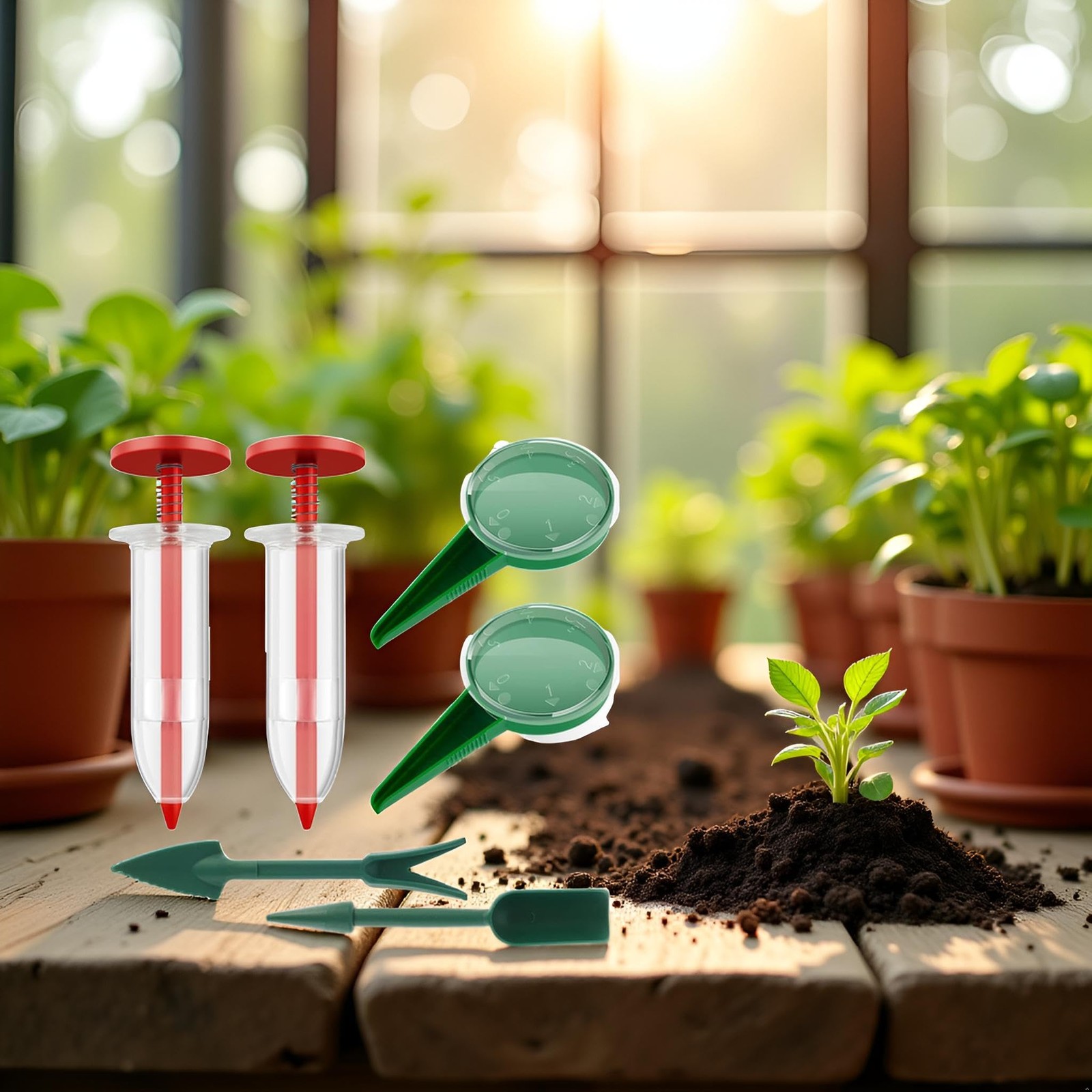 6Pcs Mini Sowing Seed Dispenser, Planter Tool, Handheld Planter, 1