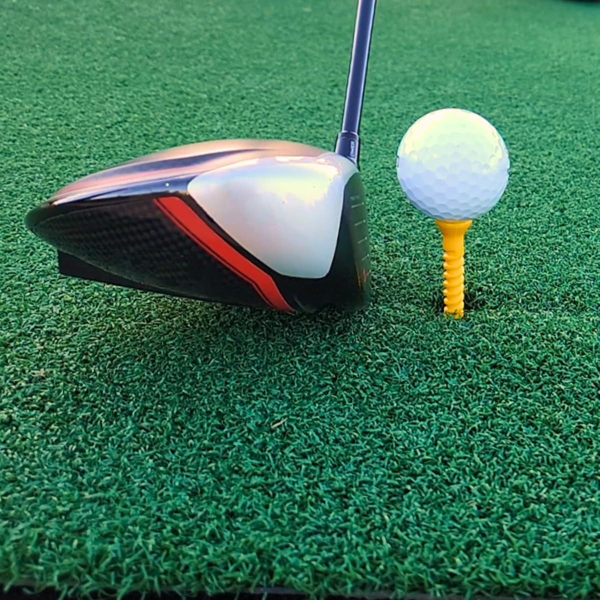 Height Adjustable and Flexible Golf Tees, for Golf Mats and Simulators, Consiste