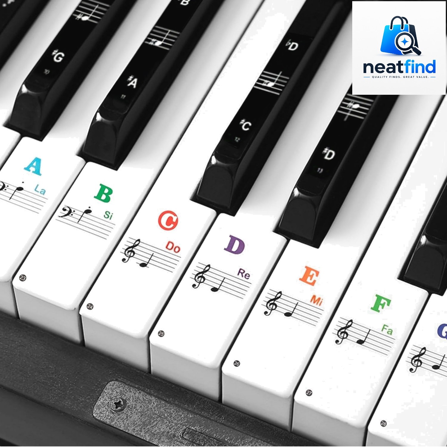 Piano Keyboard Stickers 88/61/54/49 Key, Removable Piano Notes | Transparent ...