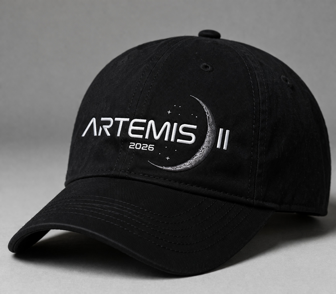 Custom embroidered Artemis II hat 2026 space cap moon design