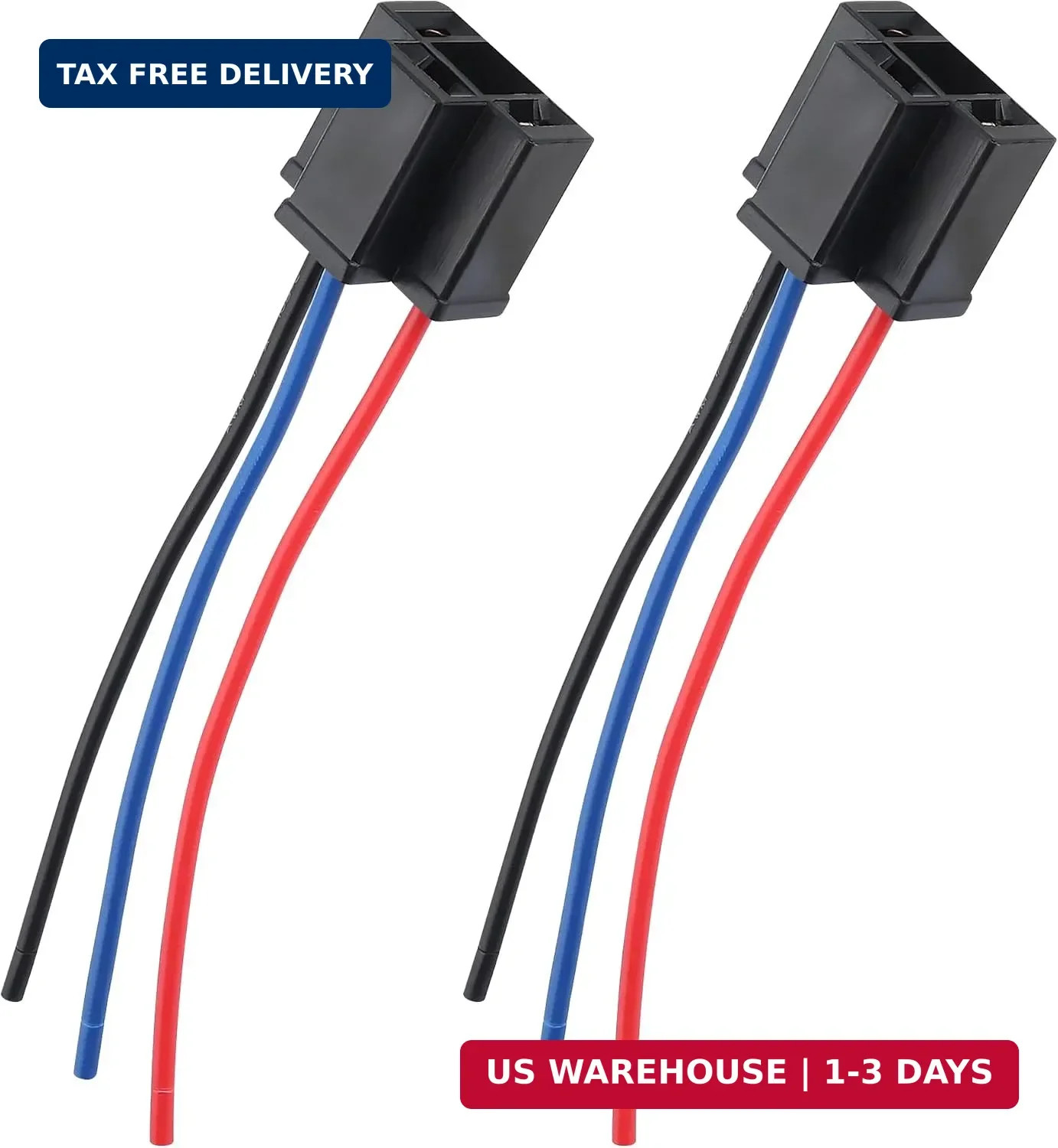 2PCS H4 Headlight Connector with 3-Way Headlight Wiring Harness,Female Headlight