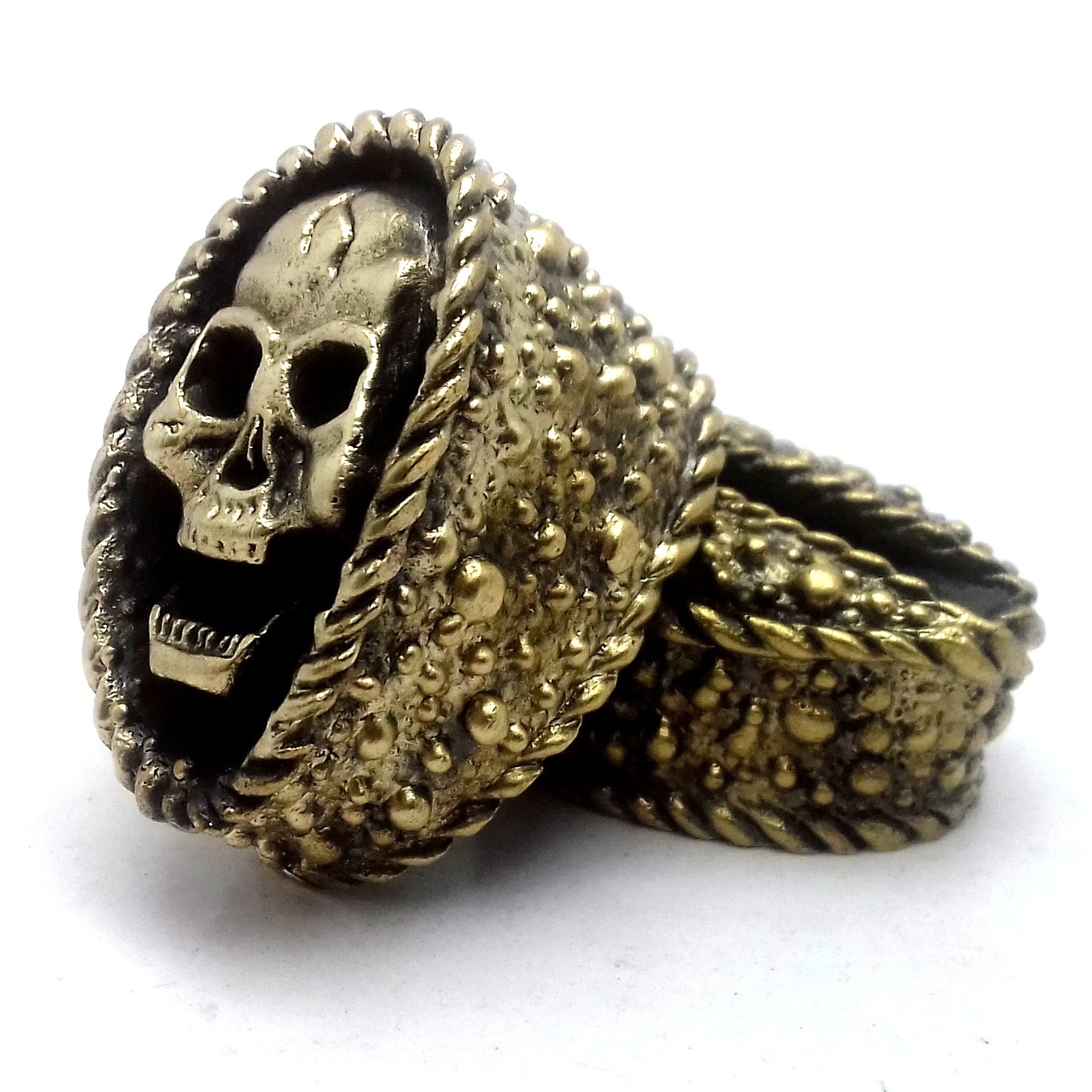 "SCREAM " SOLID BRONZE FINGER GUARD BOLSTER & POMMEL CUSTOM KNIFE MAKING