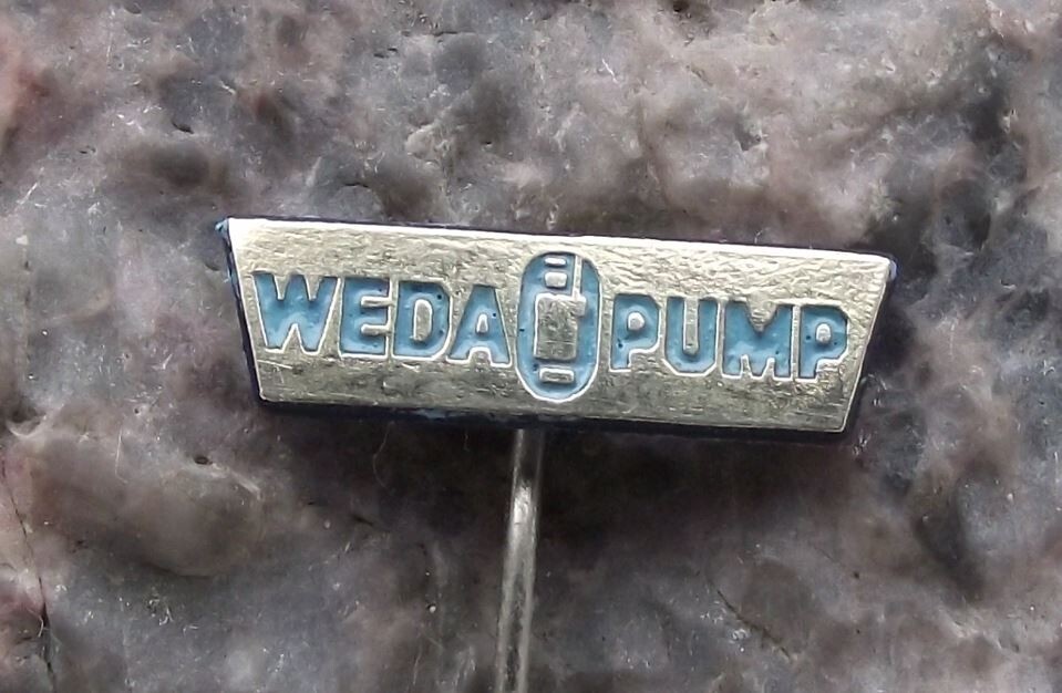 Vintage Weda Pump Underwater Drainage Slurry Pumps of Sweden Logo Pin Badge