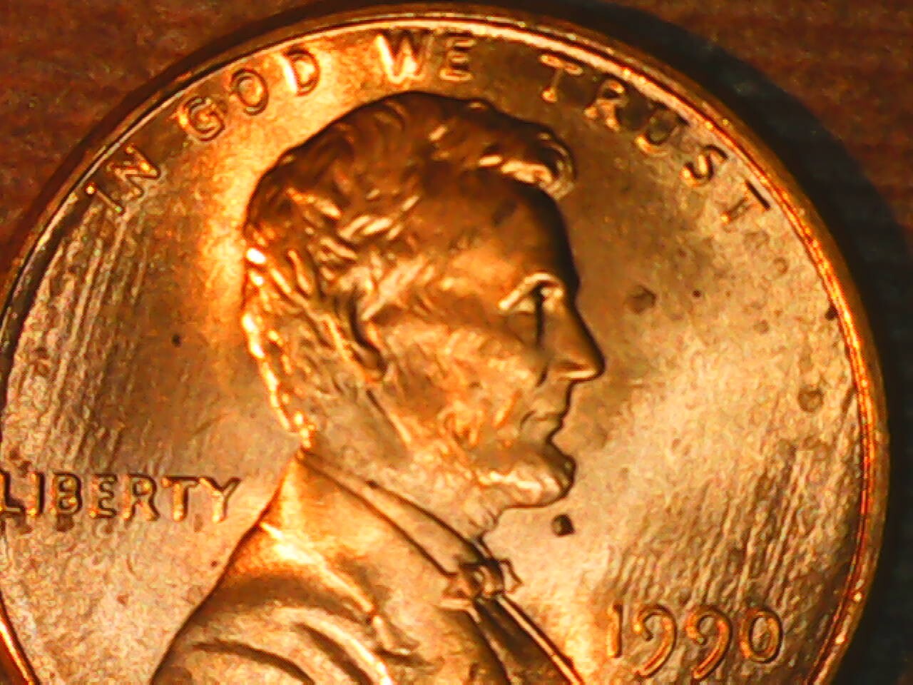 1990 Penny Die Crack Reverse