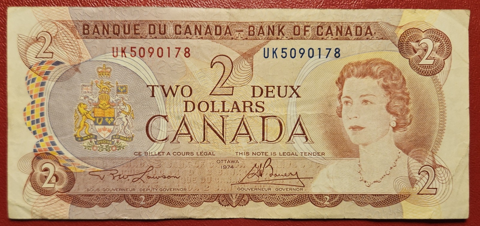 Canada 1974 $2 Two Dollar Banknote Lawson - Bouey UK 5090178