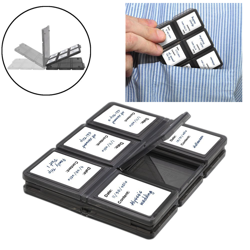 Foldable Memory Card Case 12 Slots For Nikon Coolpix AW130 B500 W100 L340