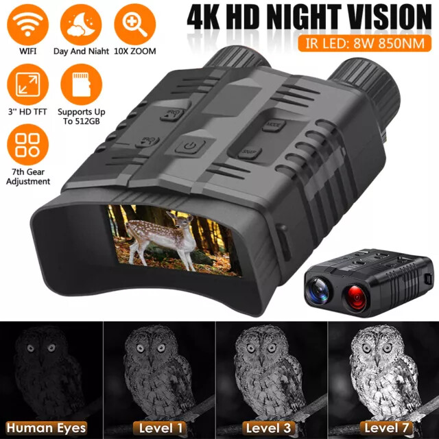 Night Vision Goggles 4K WIFI Binoculars 10XDigital Zoom Infrared For Hunting