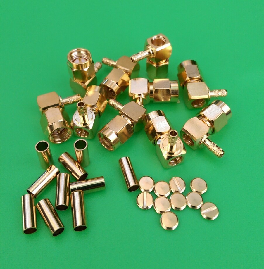 (10 SETS) SMA Male Right Angle crimp RG174/178/316/LMR100 Connector - USA Seller