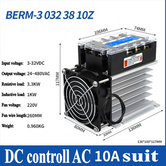 Three Phase Solid State Relay Set Industrial DC Controll AC Complete Module