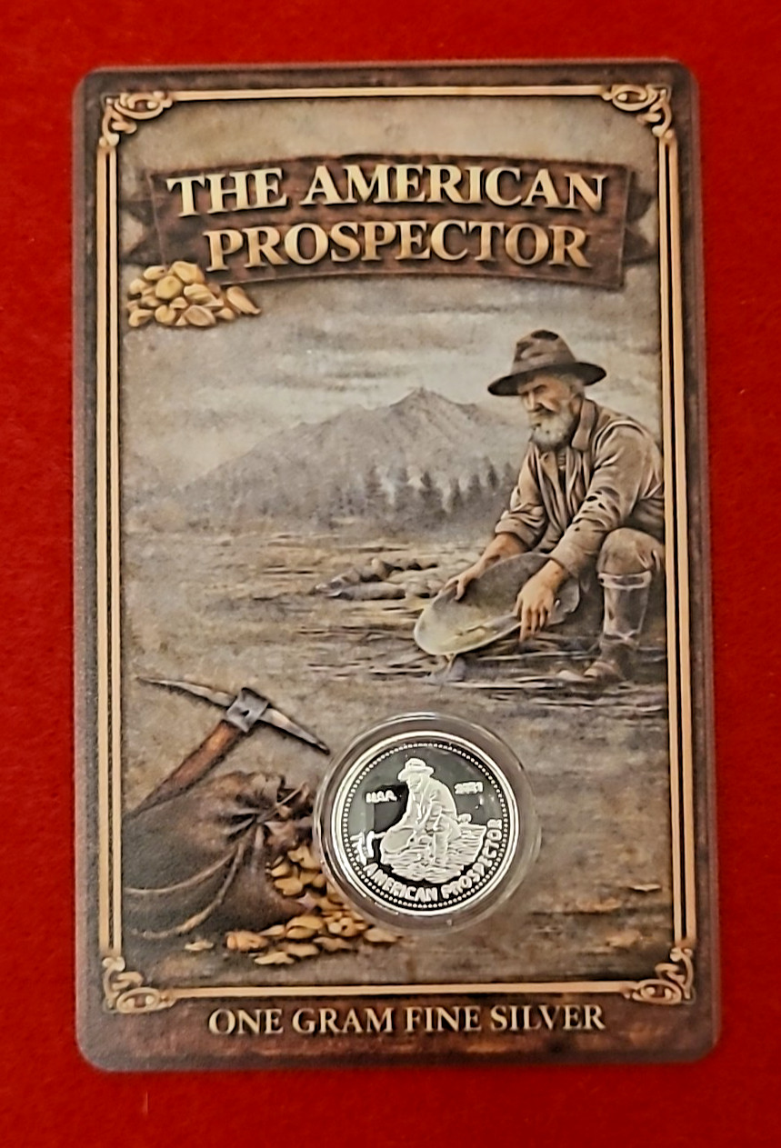 2021 - 1 Gram Silver American Prospector w/ Limited Mintage Collector Card