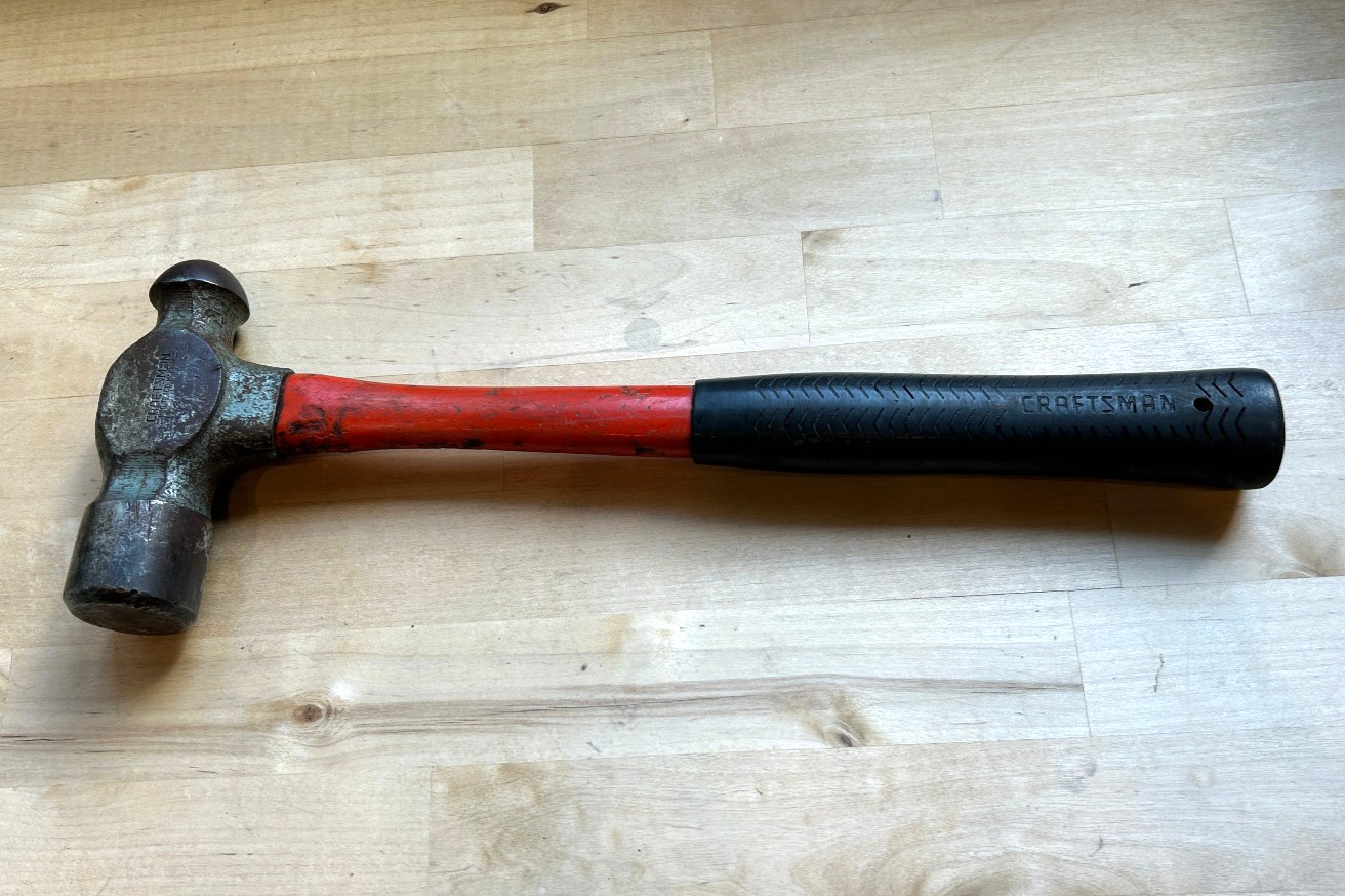 Vintage Craftsman Ball Peen 32 oz Hammer Red Black Fiberglass # 38476