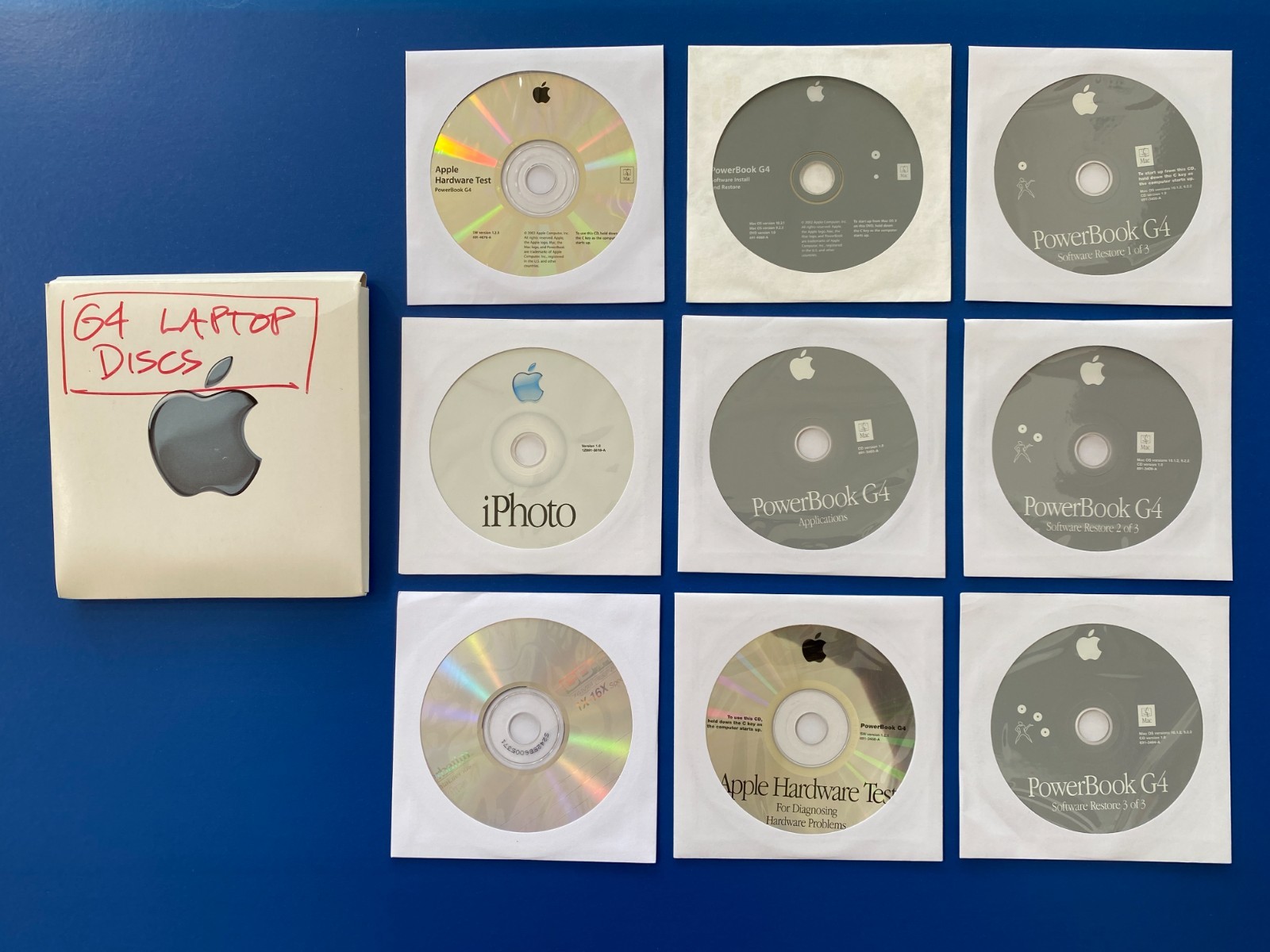 Vintage Apple PowerBook G4 Original Software Restore Install Discs Lot & Sleeve