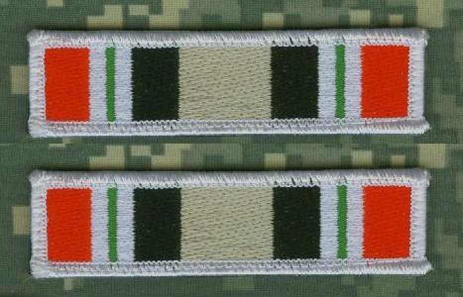 TALIZOMBIE© WHACKER GULF WAR OIF I & II TROPHY IRON-ON 2-TAB SET: IRAQ VETERAN