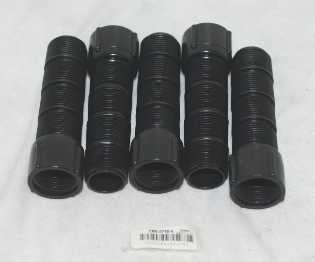 NDS CRE07504 Black Threaded Cut Off 4 x 3/4 Inch Riser Extension Bag of 5