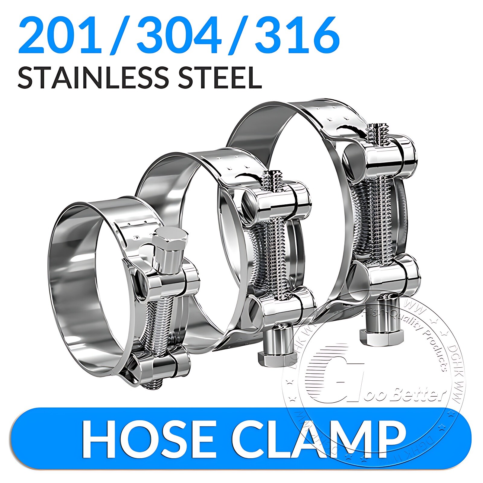 Jubilee Super Clamps Heavy Duty Exhaust Supra T Bolt Stainless Marine Steel Clip