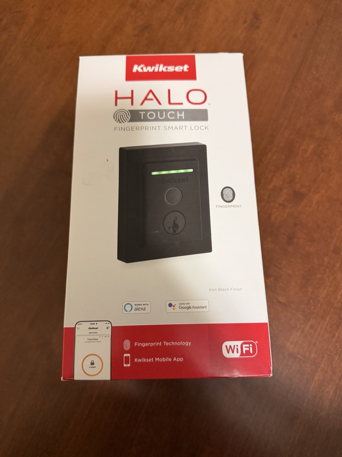 Kwikset Halo Touch Fingerprint Wi-Fi Smart Lock, Keyless Entry Door New Sealed