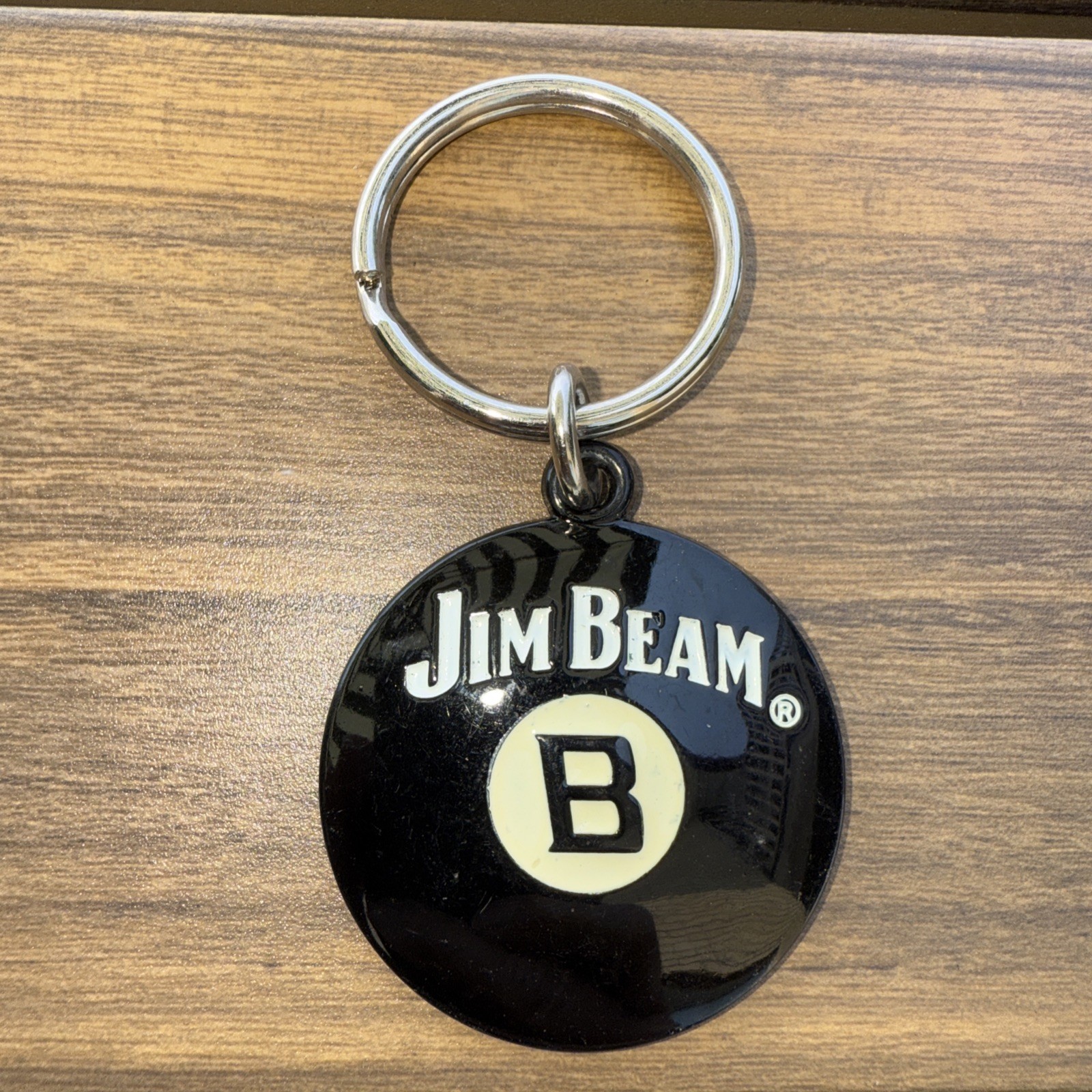 Jim Beam 8 Ball Black W B Keychain
