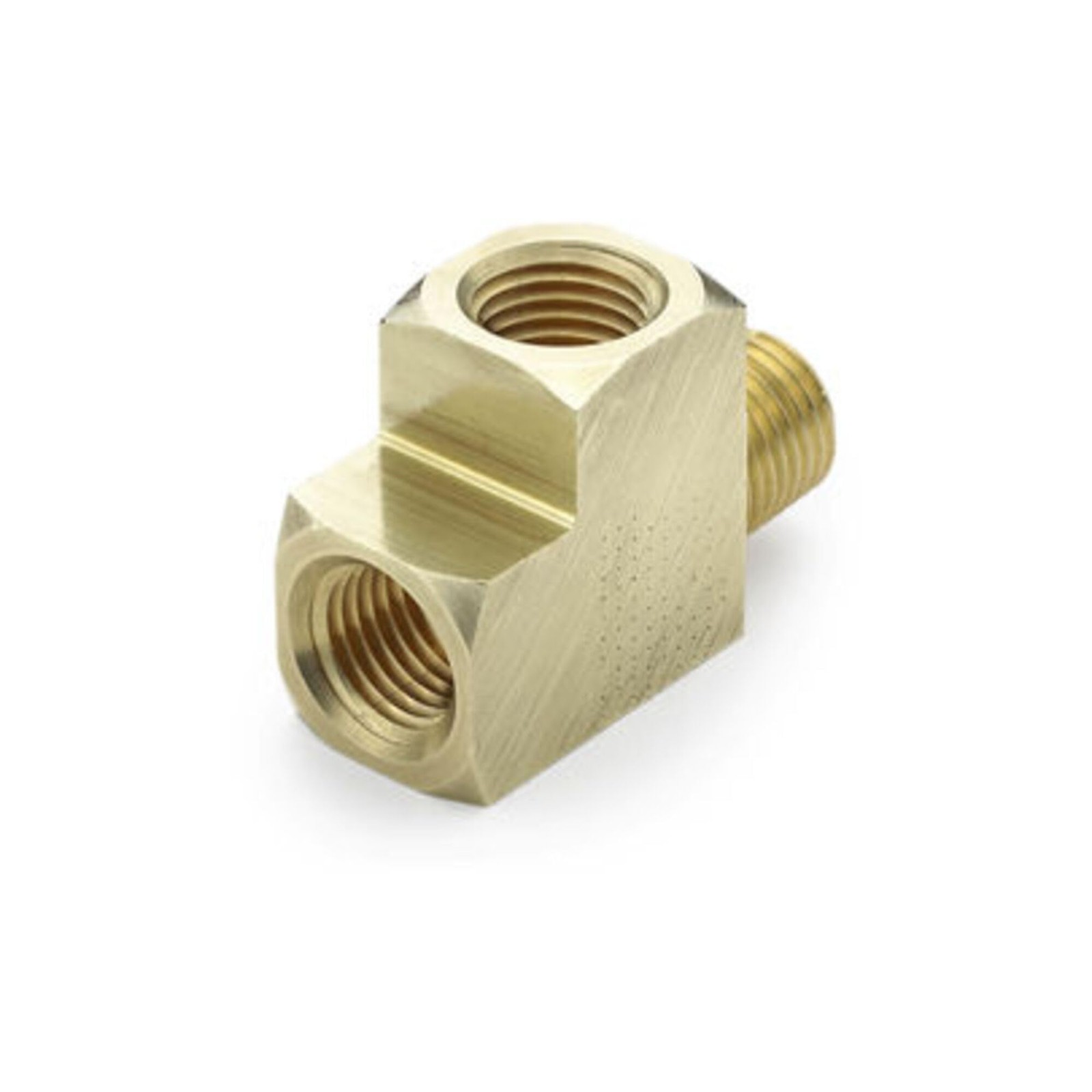 Parker Brass Street Tee Pipe Fitting, 1/8" Female Thread x 1/8" Male Thread
