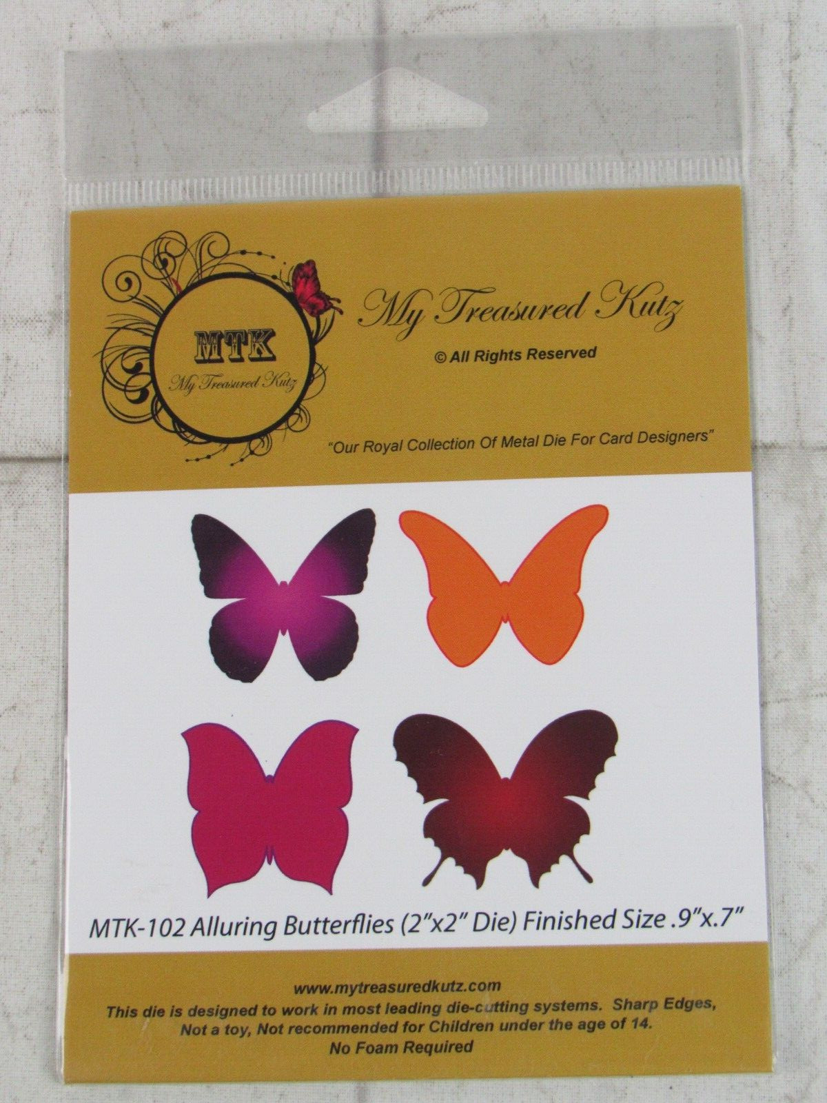 My Treasured Kutz, Metal Die, Alluring Butterflies, MTK-102