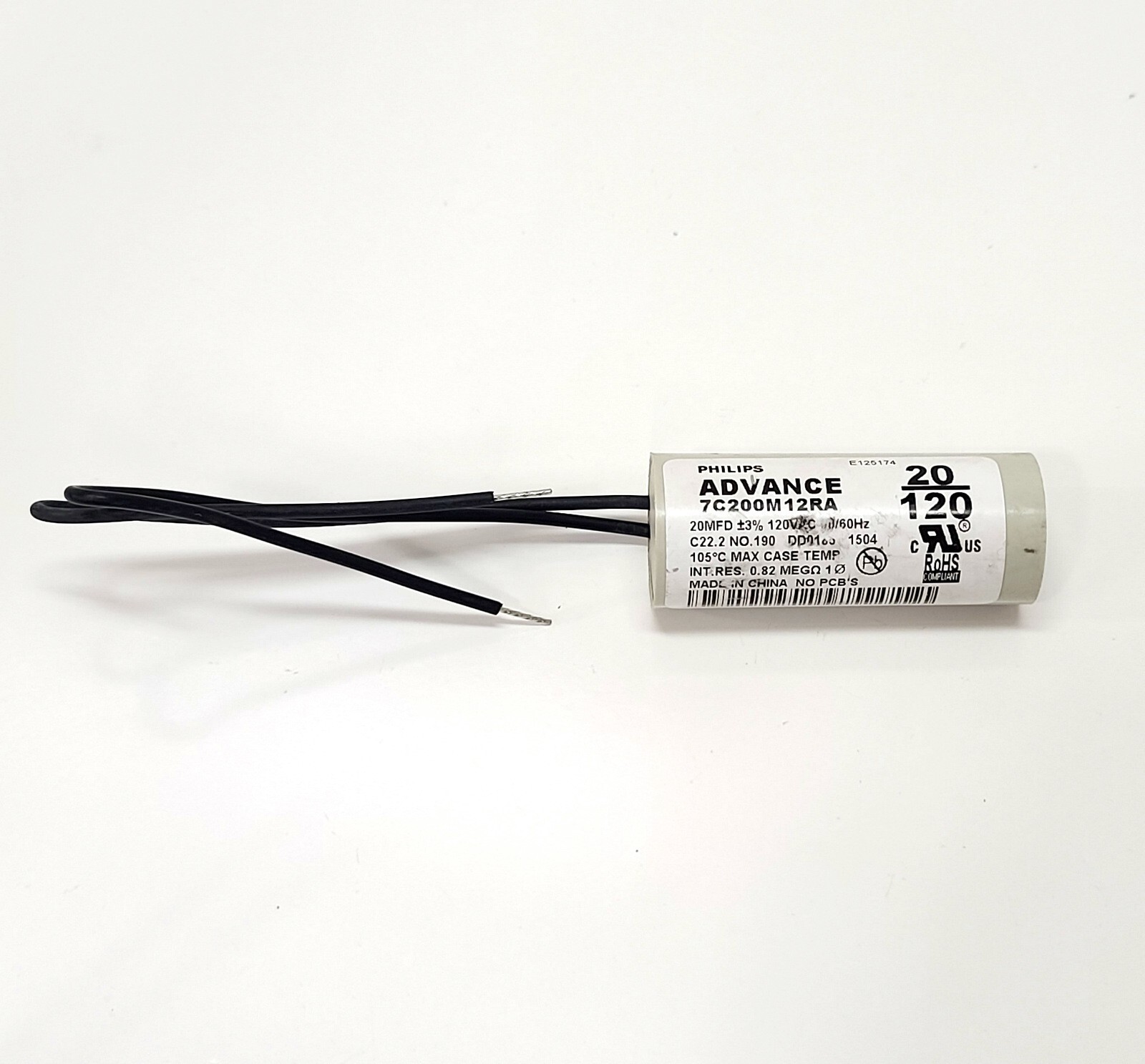 Philips Advance Dry-Film HID Capacitor, 20 MFD Rating 120V ~ NEW