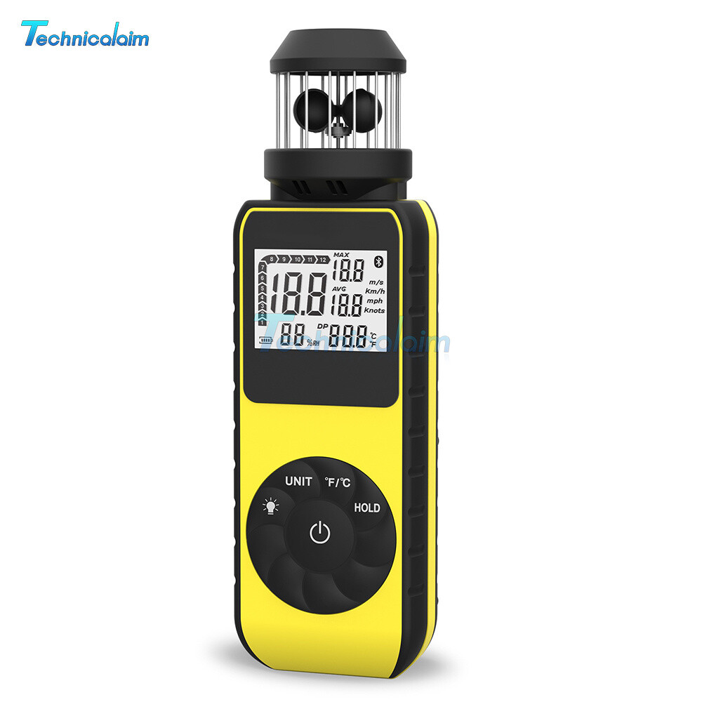 HP-881M Handheld Mini Anemometer 360 Degree Rotation Backlight Dual Temperature-
