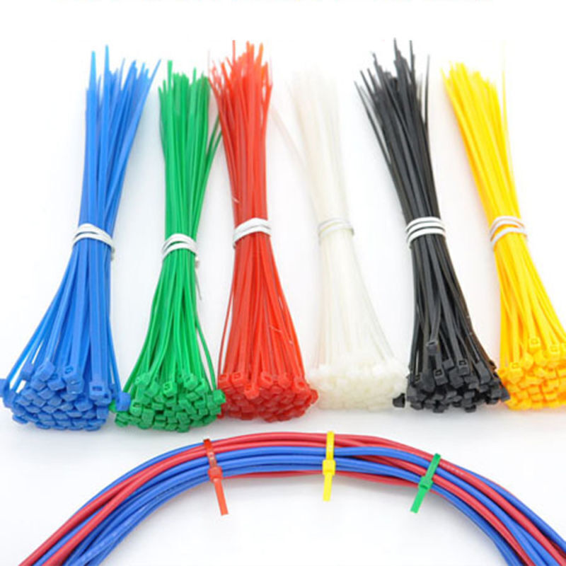 Nylon Plastic Zip Trim Wrap Cable Loop Ties Cord Wire Self-Locking Black White
