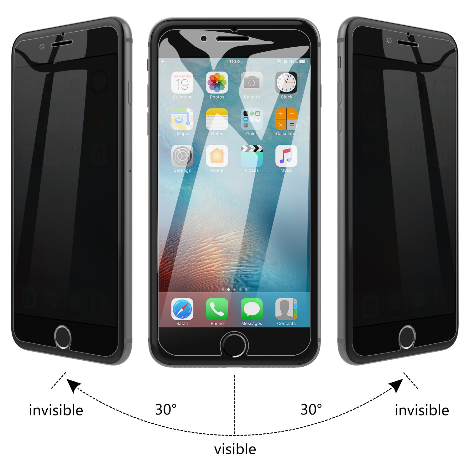 Privacy Screen Protector for iPhone SE 3/2 2022/2020, iPhone 8/iPhone 7, 2-Pack