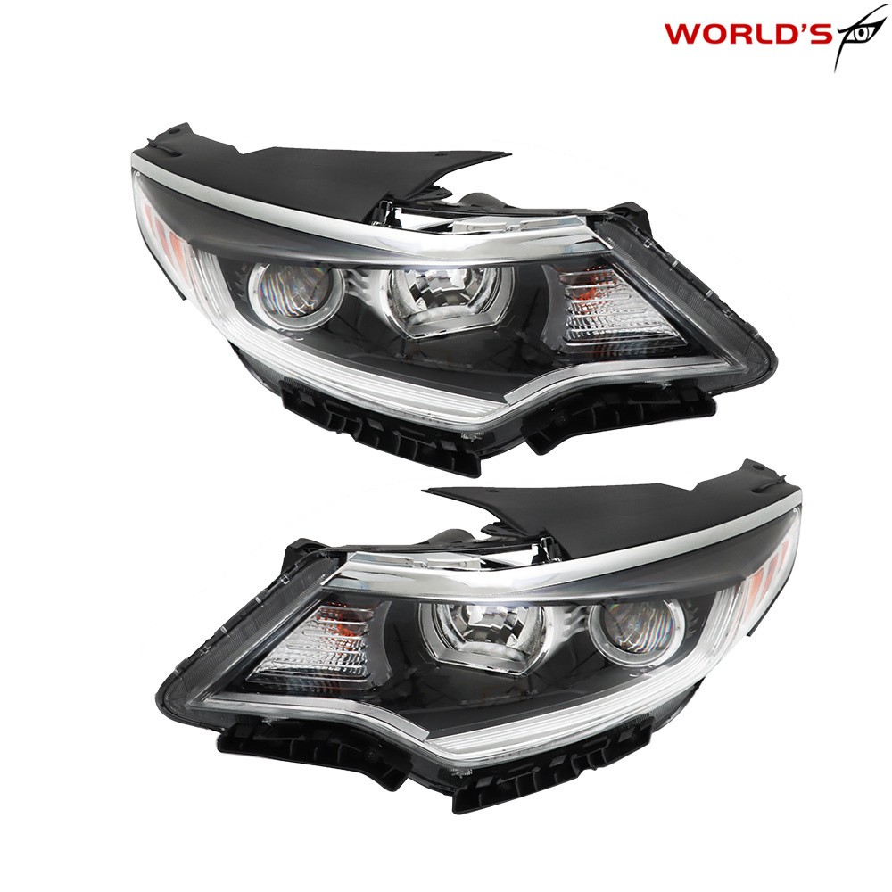 Right+Left Halogen Headlight For Kia Optima 2016-2018 w/o LED DRL Chrome Housing
