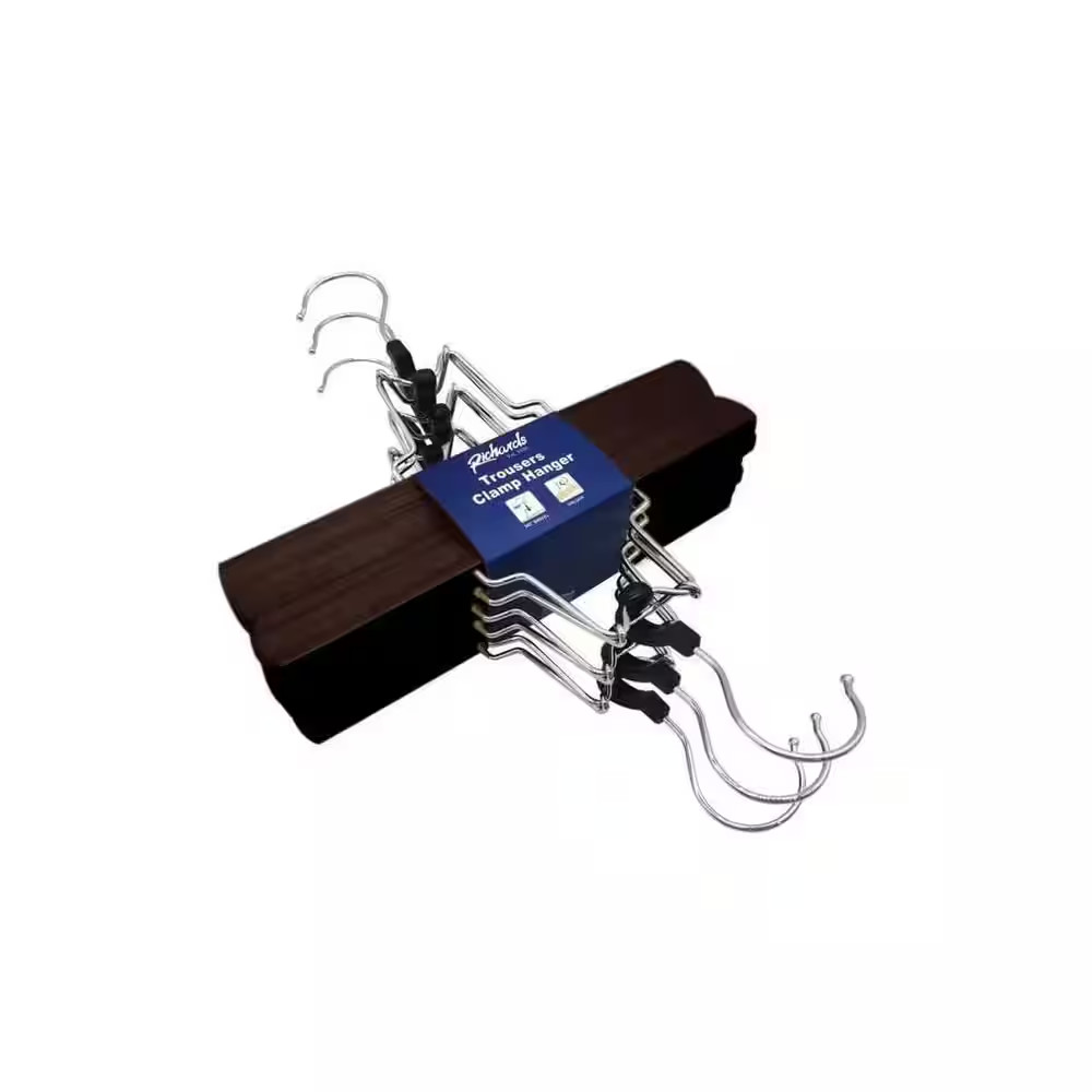 Dark Walnut Wooden Pant Hangers (6-Pack)