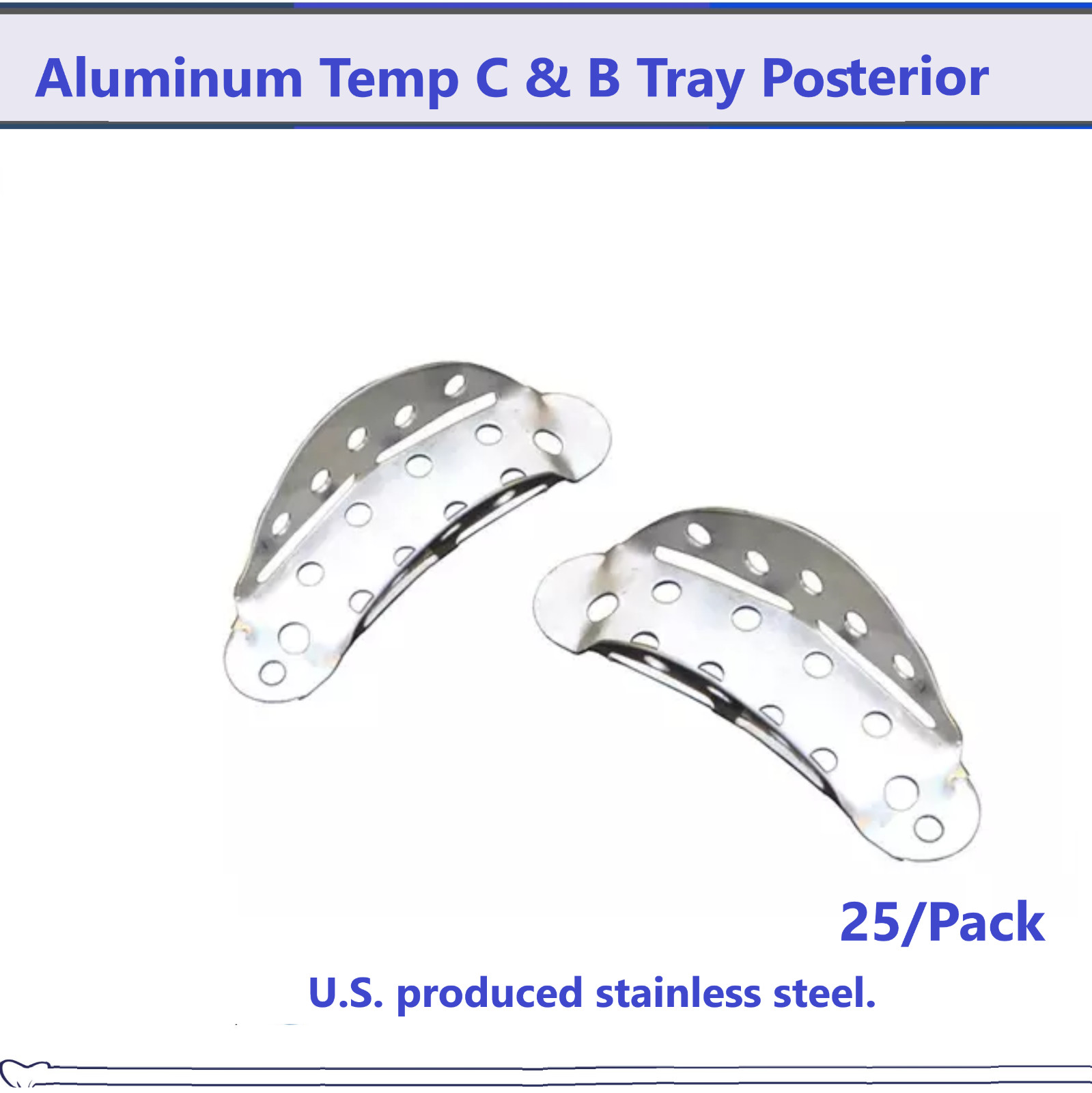 Dental Disposable Crown & Bridge Alginate Impression Tray Universal 25/Bx Trays