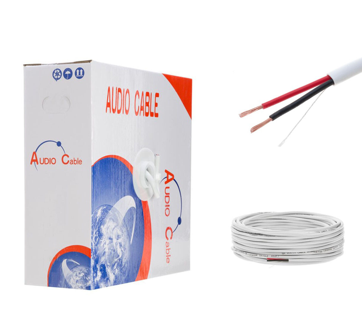 Speaker Cable CL2 Rated 12AWG In-Wall 12/2 Audio Bulk Wire 50 100 250 500ft LOT