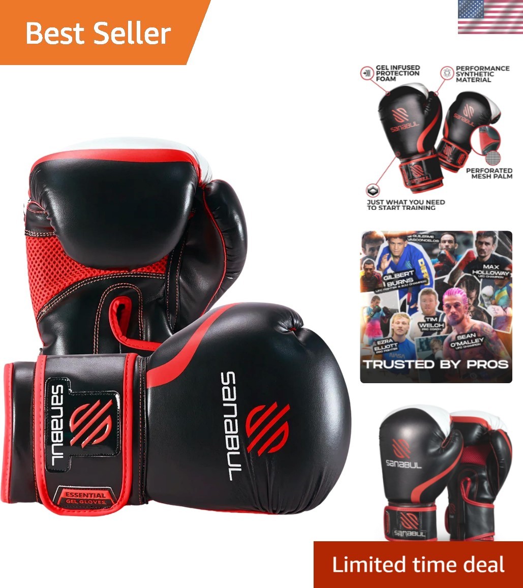 Essential Gel Boxing Gloves for Men & Women, Kickboxing MMA, Muay Thai Gloves...
