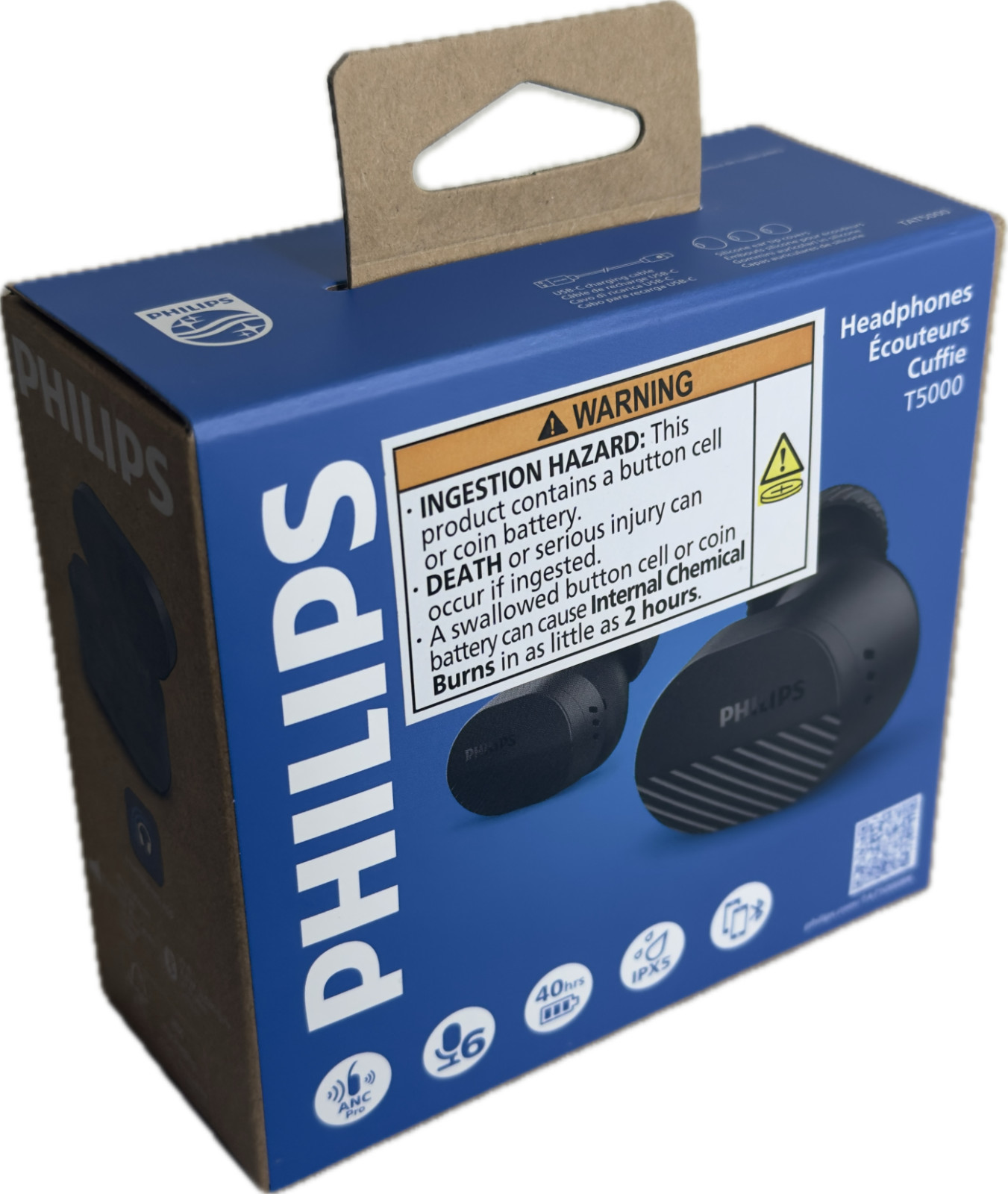 Philips TAT5000BK/00 Wireless Bluetooth Earbuds (New/Unused)
