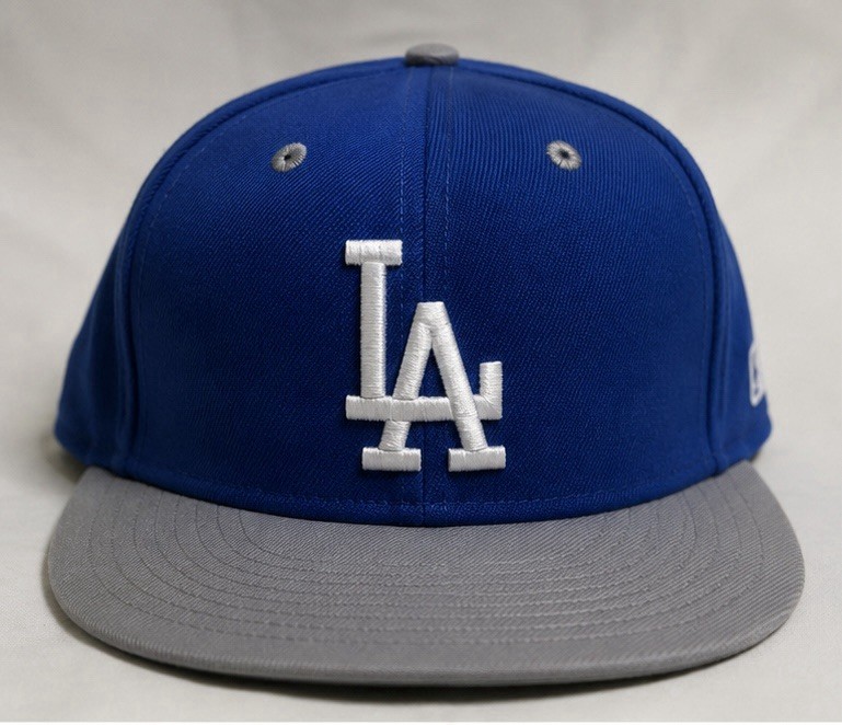 LA Dodgers Style Snapback Hat Blue Gray Adjustable Flat Brim Cap