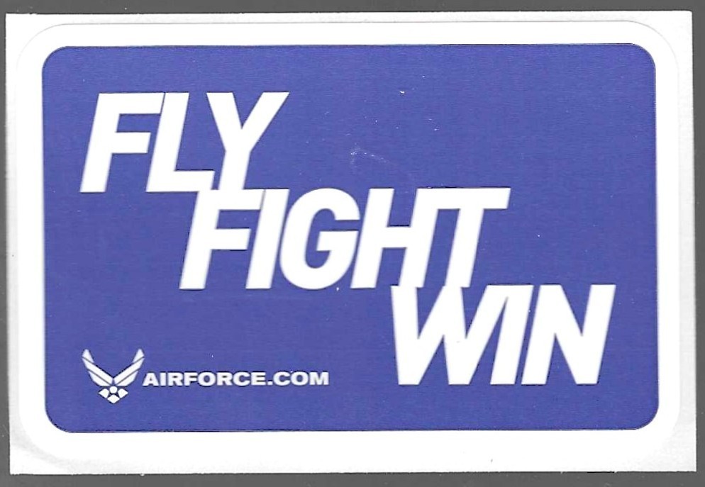 United States Air Force USAF Fly Fight Win motto promo 2 x 3 inch sticker
