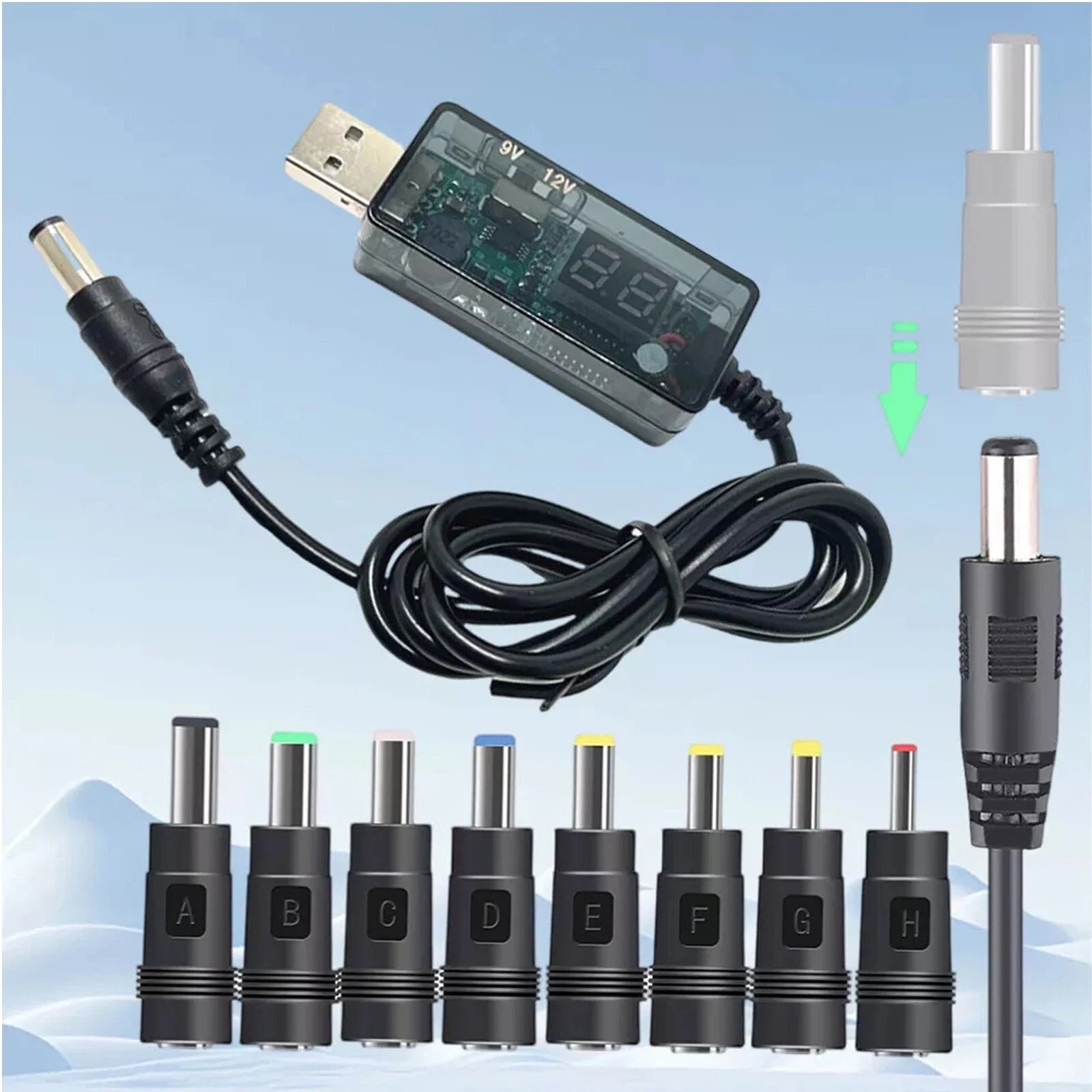 Dual Output Step-Up Converter 9V/12V Selectable via Switch w/LED Display 8 DC