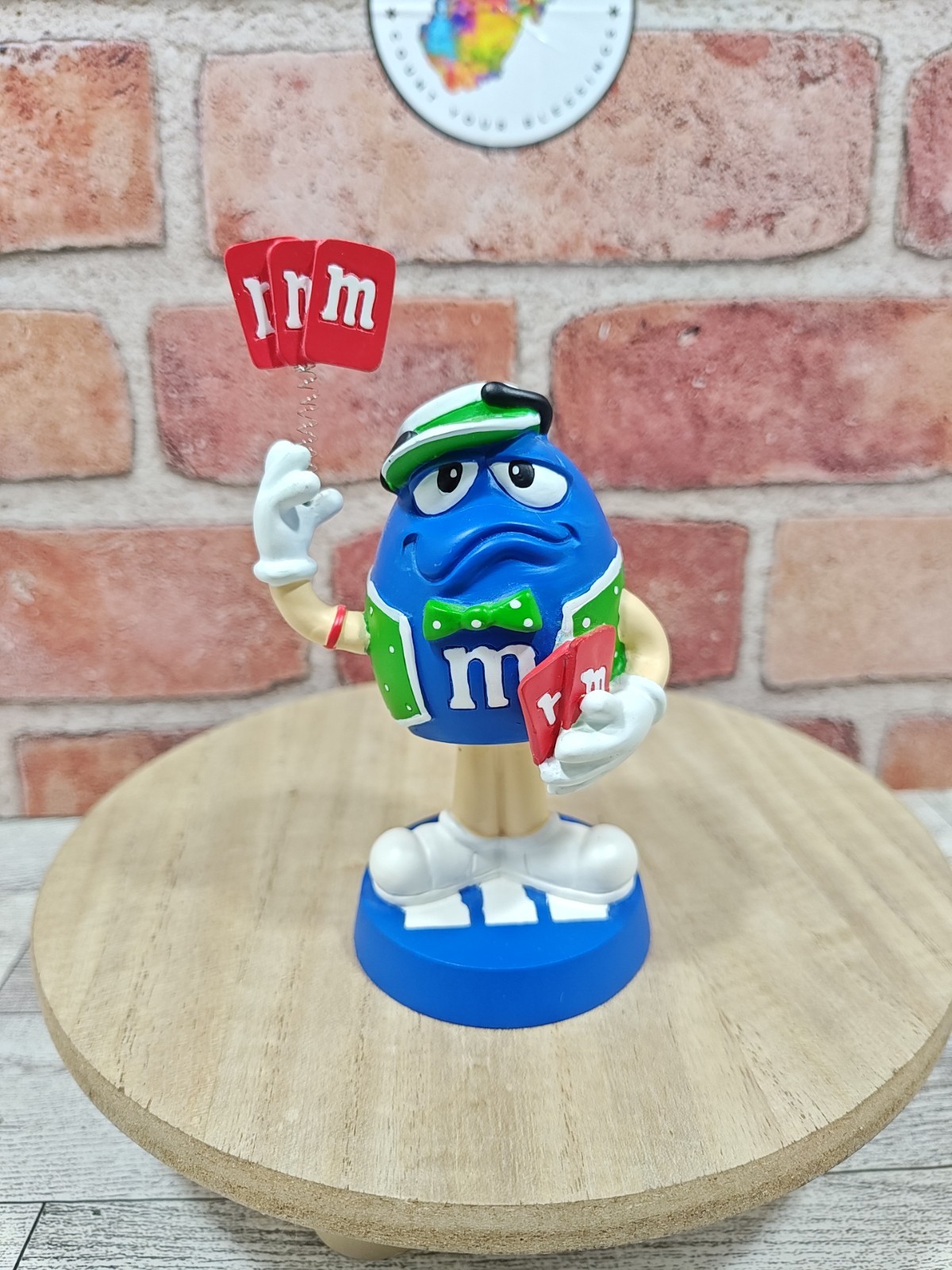 2006 M&M's Blue Vegas Dealer Collectibles Mini Bobble Head Blue Character