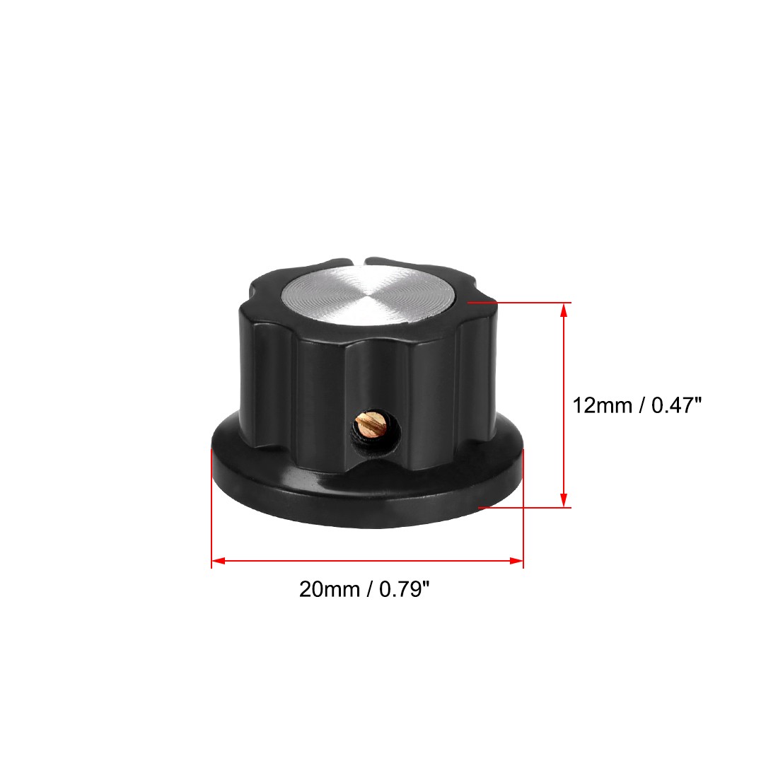 6.4mm Shaft Hole Potentiometer Control Rotary Knobs Effect Pedal Knobs Black