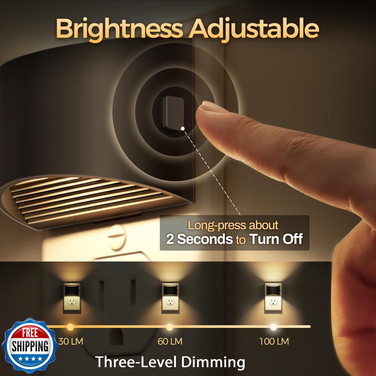 DORESshop LED Night Light[2 Pack], Night Lights Plug into Wall, 3