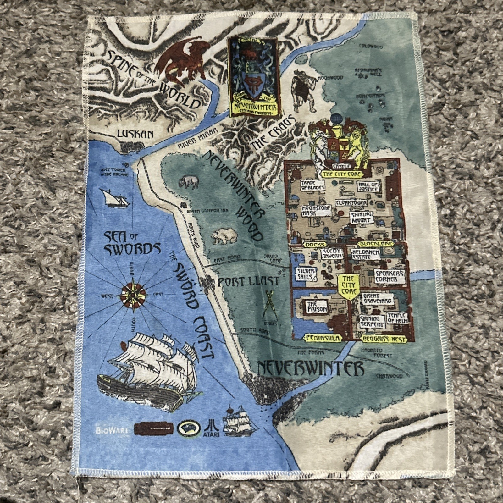Neverwinter Map Cloth Forgotten Realms Excellent Condition