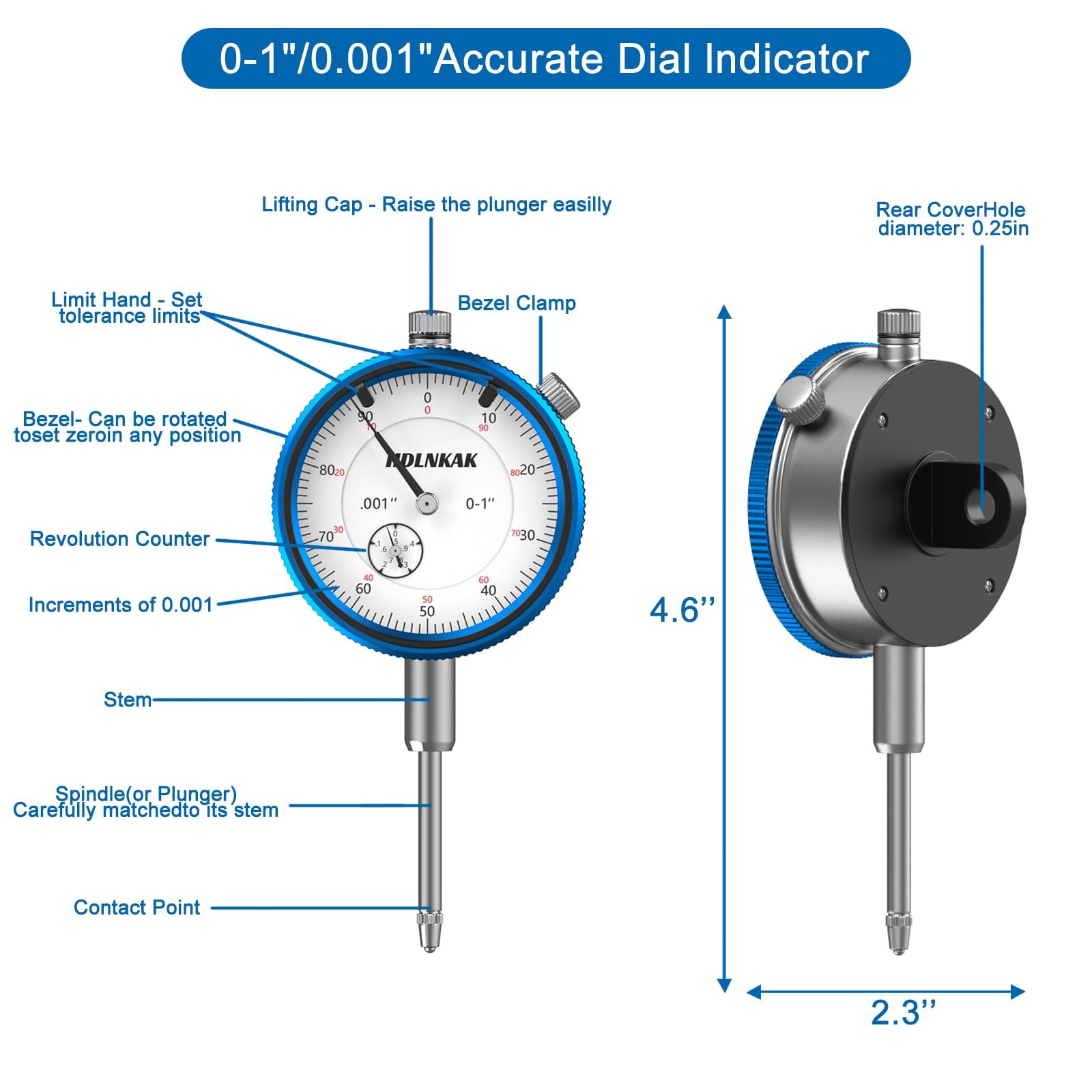 Disc Rotor Ball Joint Dial Indicator Gauge Set Precise Alignment Meter Tool