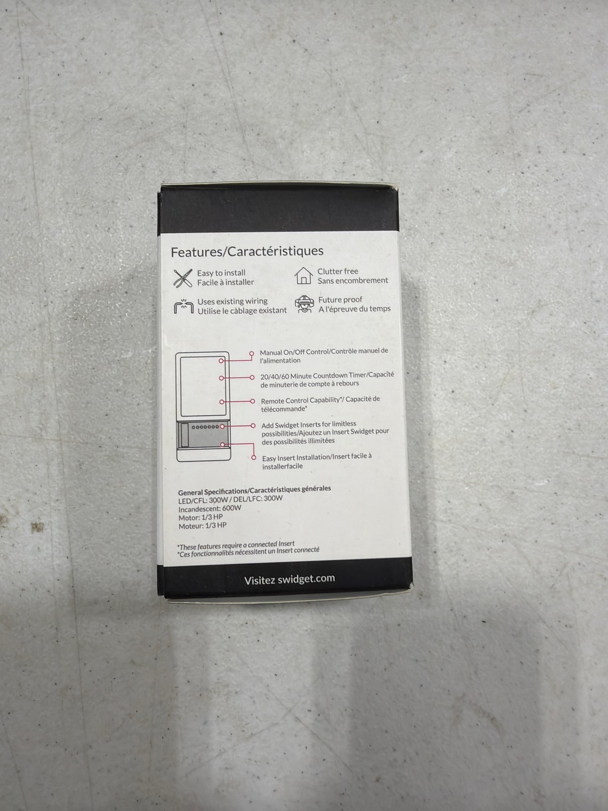 Panasonic S16008WA Swidget Single Pole Dry Contact Timer Smart Switch - N/A