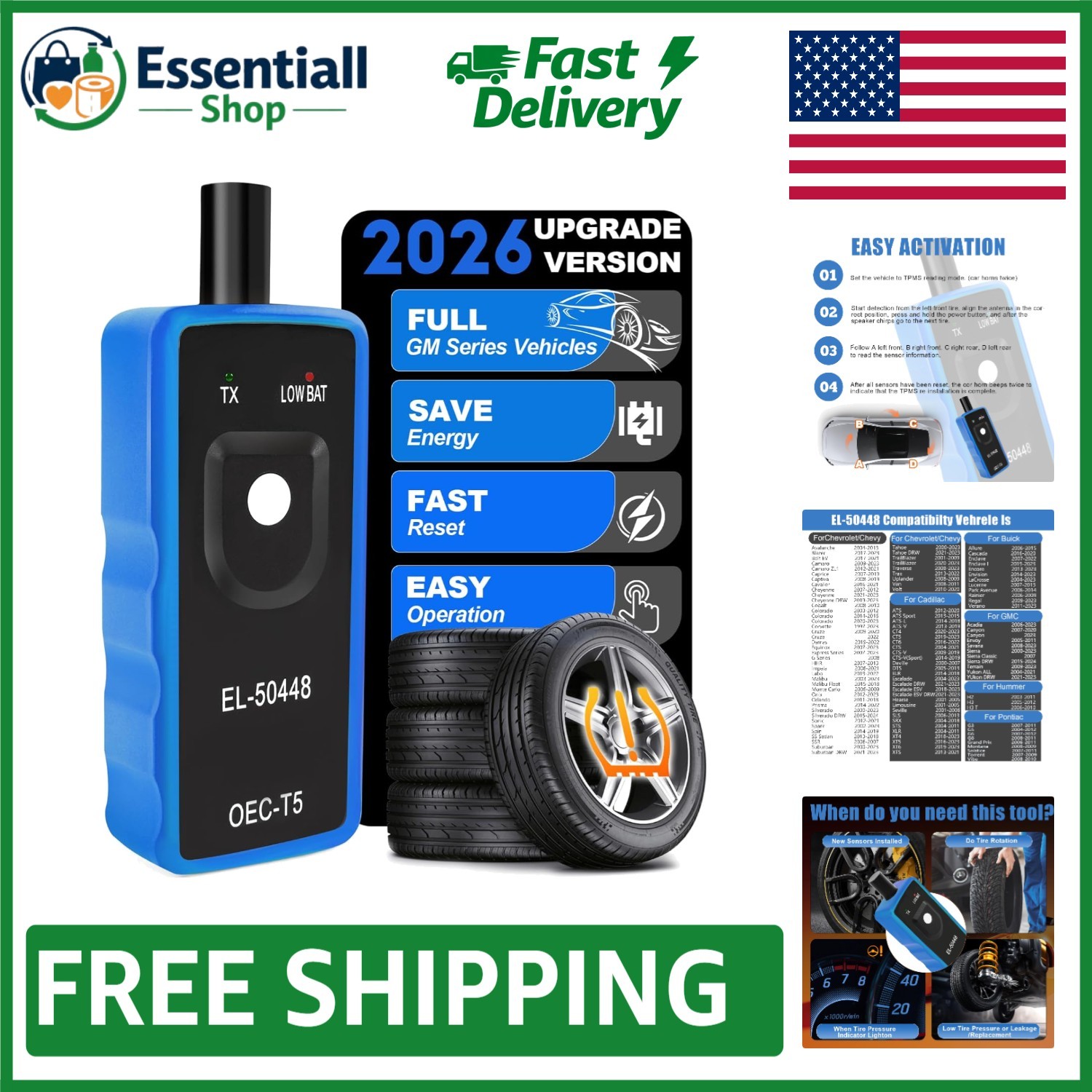 OEC-T5 TPMS Programming Tool - Durable, Ergonomic & Compatible with GM Models