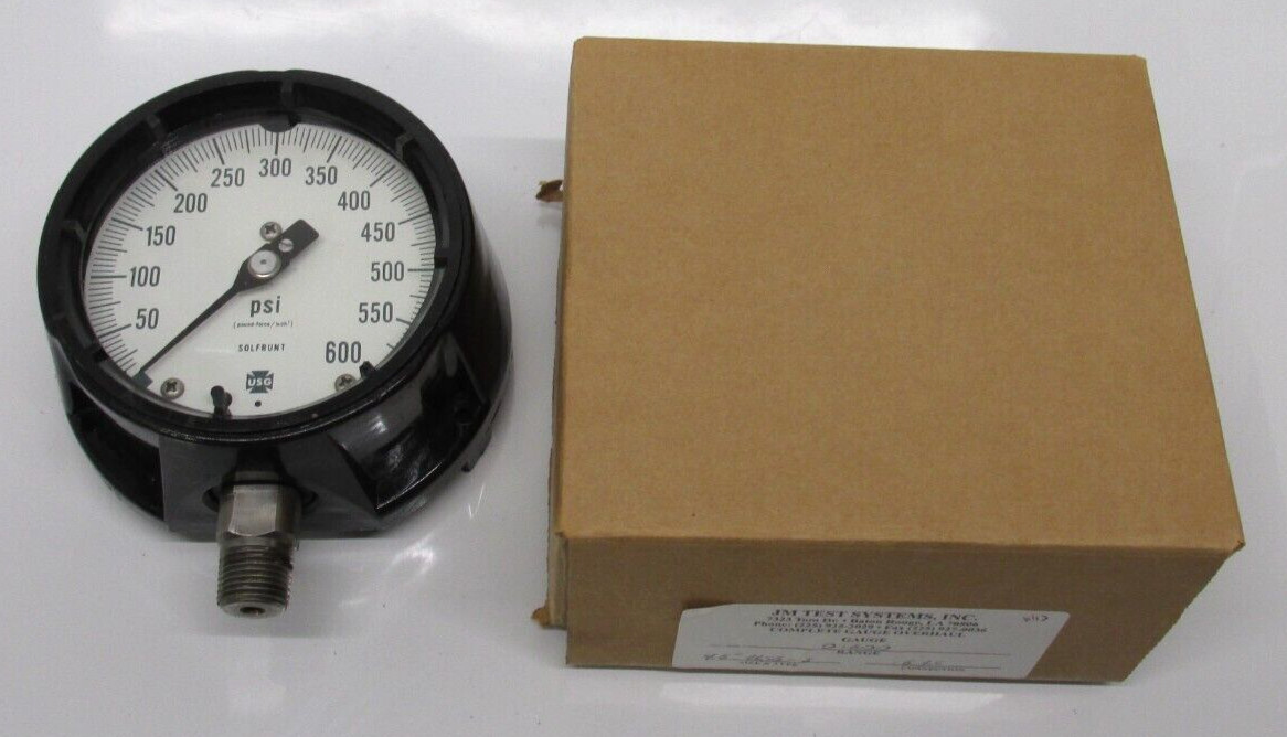 USG Solfrunt Pressure Gauge 600 PSI, Refurbished. BR