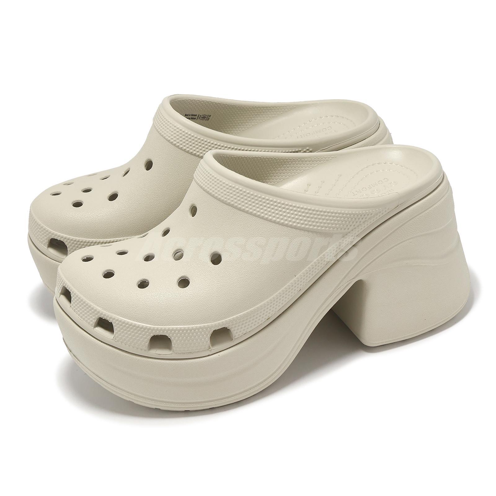 Crocs Siren Clog Bone Men Unisex Slip On Casual High Heel Sandal 208547-2Y2