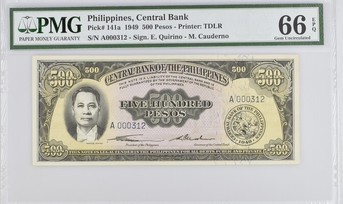 Philippines 100 200 500 Pesos ND(1949) P139 140 141 UNC / PMG GEM65 & 66EPQ TOP